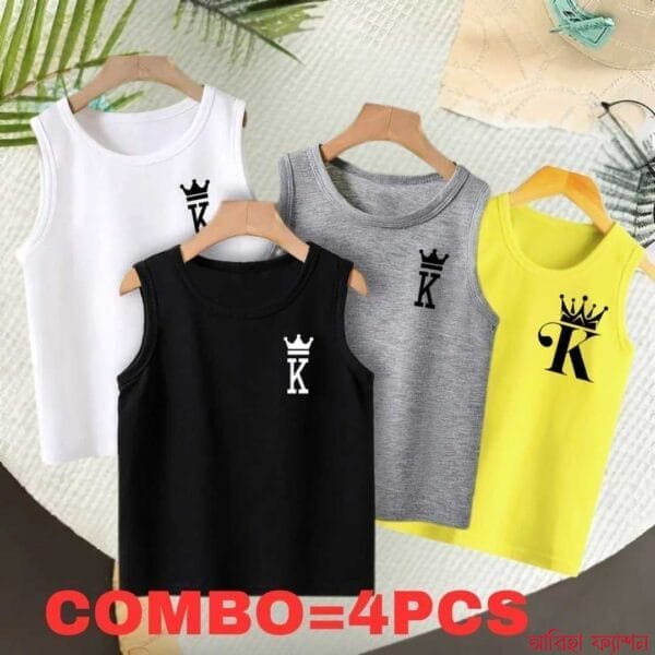 Baby Boys Summer Cotton Sleeveless Tank Top 4 Pcs Combo